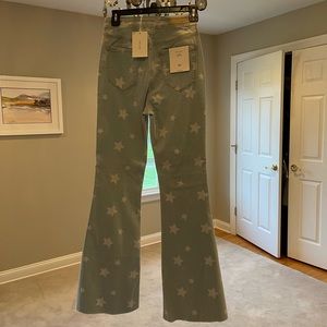 Cello Flared Star Jeans with Raw Bottoms
